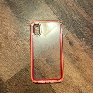 Dark and light pink iPhone X lifeproof phone case